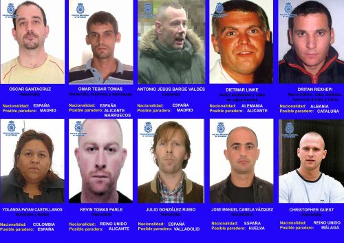 La Policía Nacional busca a diez criminales que podrían encontrarse en nuestro país