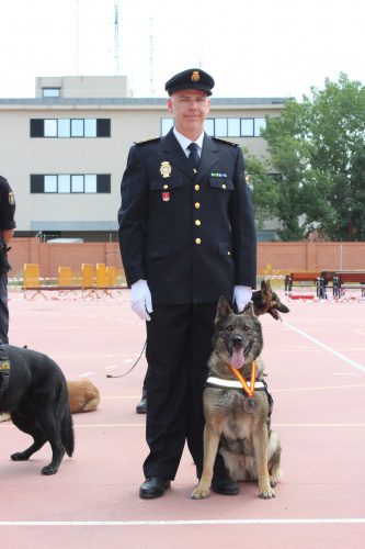 «Nena» de la Policía Nacional recibe el premio al mejor perro de 2014 con la Mención de Servicios Distinguidos