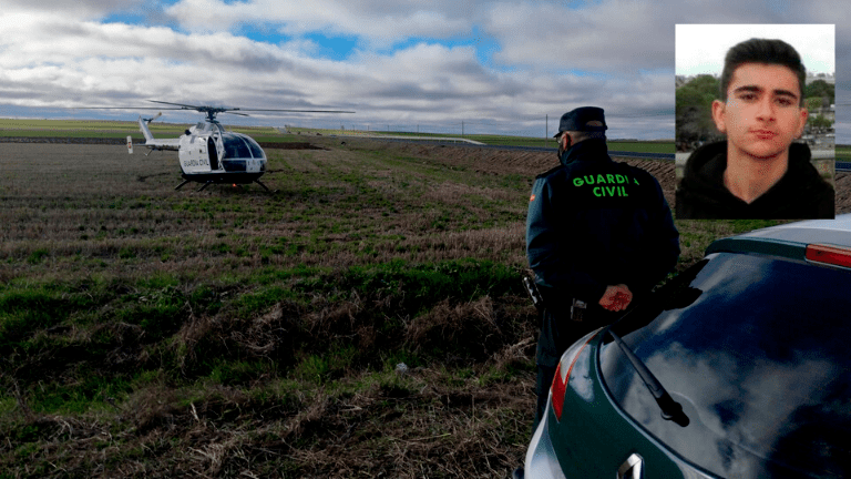Drones y un helicóptero de la Guardia Civil tratan de hallar pistas sobre el paradero del joven de Paradinas